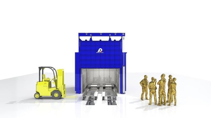 Custom Industrial Oven for Heat Cleaning Fiberglass Rolls