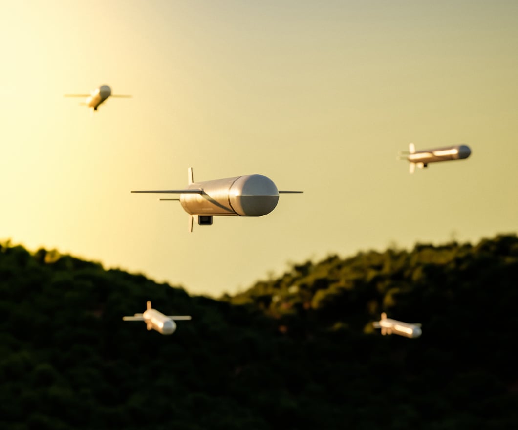 cruise-missiles-flying-over-landscape-golden-sky